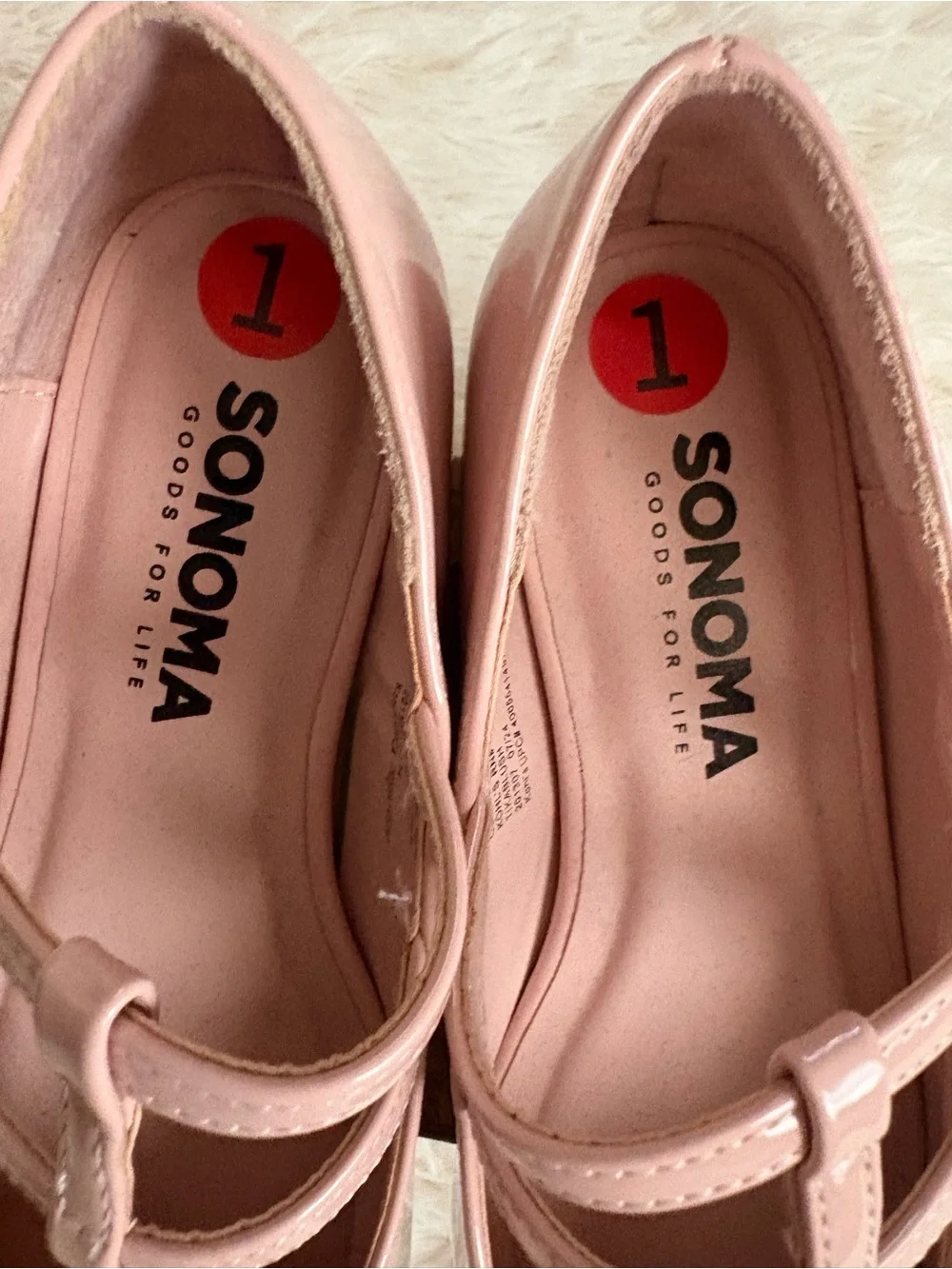 SONOMA Girls Blush Pink Patent T-Strap Dress Shoes